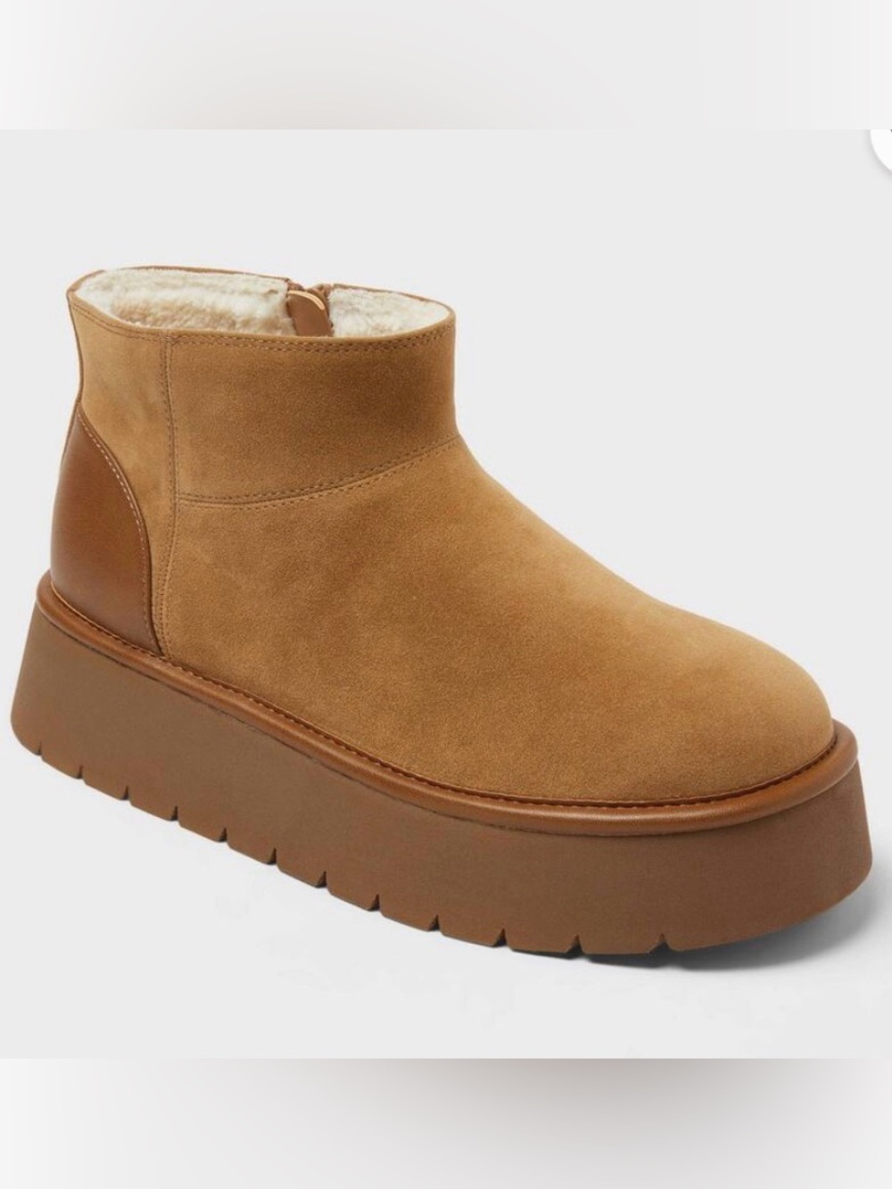 Universal Thread Tan Suede Platform Ankle Boots